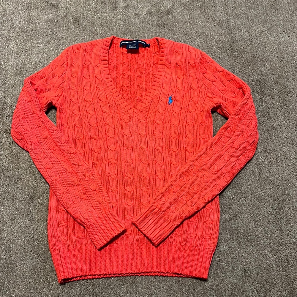 Vintage Polo Ralph Lauren Blue Tag Cable Knit Sweater